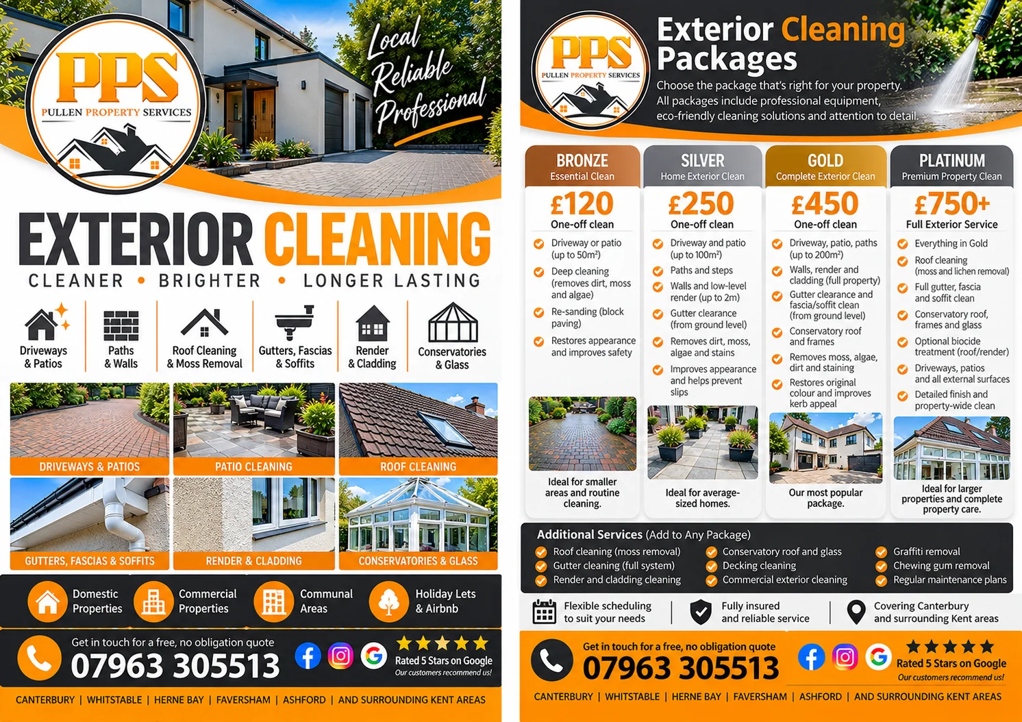 Exterior cleaning services and packages